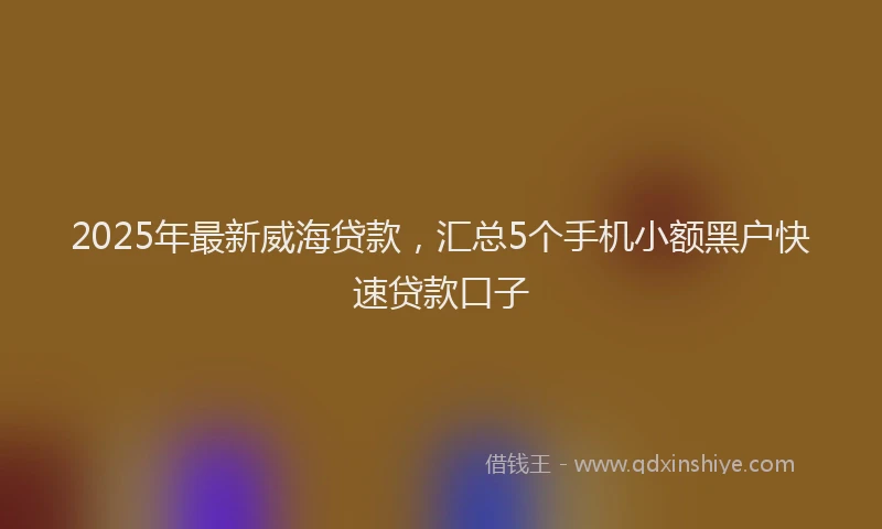 2025年最新威海贷款，汇总5个手机小额黑户快速贷款口子