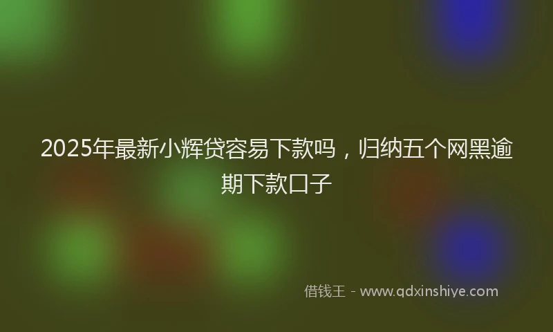 2025年最新小辉贷容易下款吗，归纳五个网黑逾期下款口子