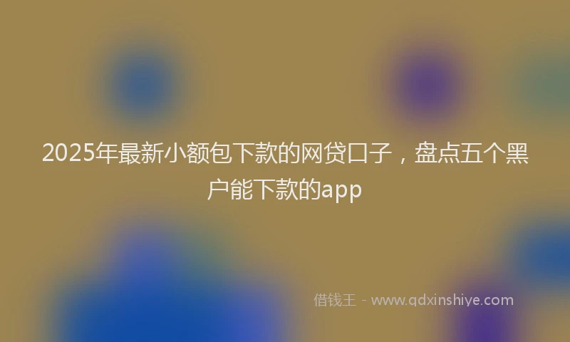 2025年最新小额包下款的网贷口子，盘点五个黑户能下款的app