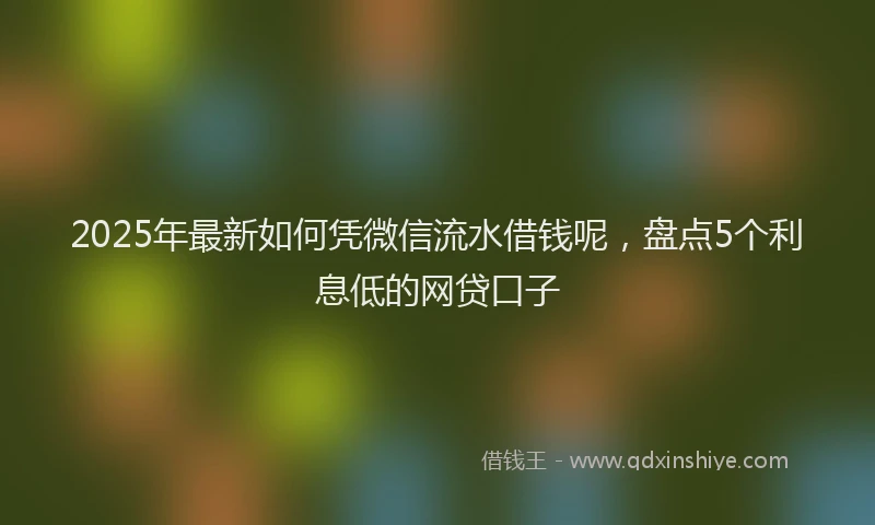 2025年最新如何凭微信流水借钱呢，盘点5个利息低的网贷口子