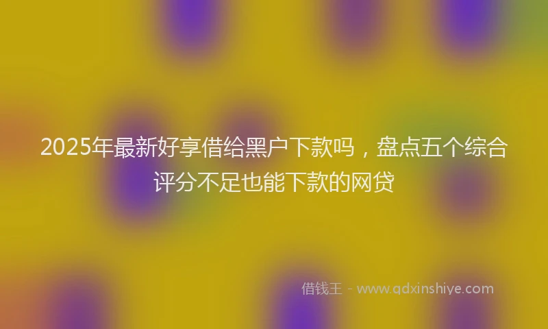 2025年最新好享借给黑户下款吗，盘点五个综合评分不足也能下款的网贷