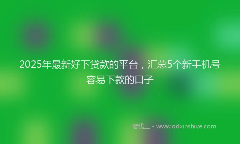2025年最新好下贷款的平台，汇总5个新手机号容易下款的口子