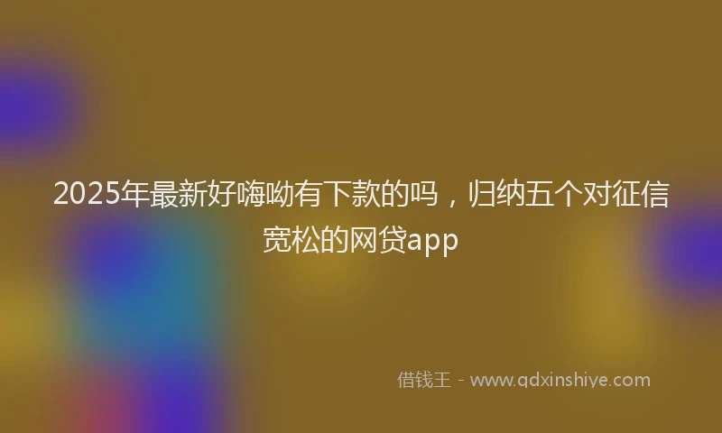 2025年最新好嗨呦有下款的吗，归纳五个对征信宽松的网贷app