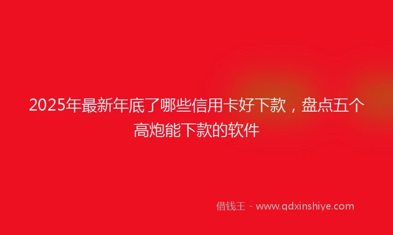 2025年最新年底了哪些信用卡好下款，盘点五个高炮能下款的软件