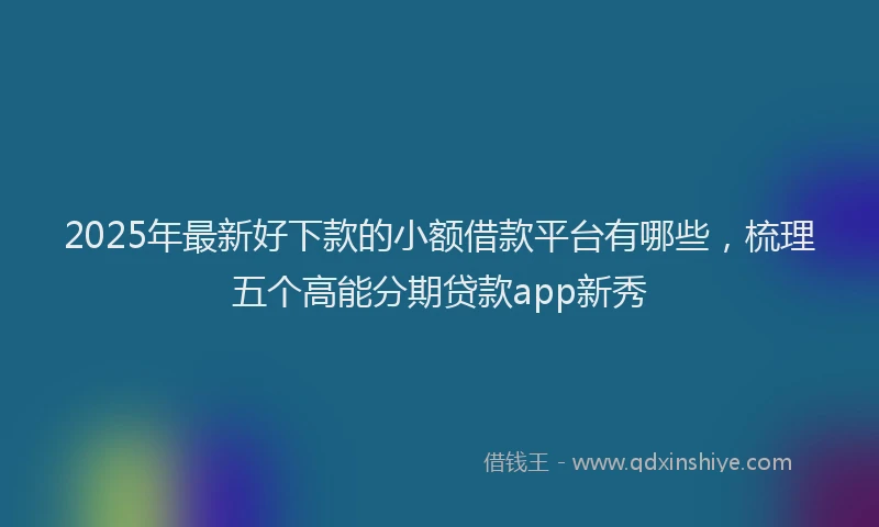 2025年最新好下款的小额借款平台有哪些，梳理五个高能分期贷款app新秀