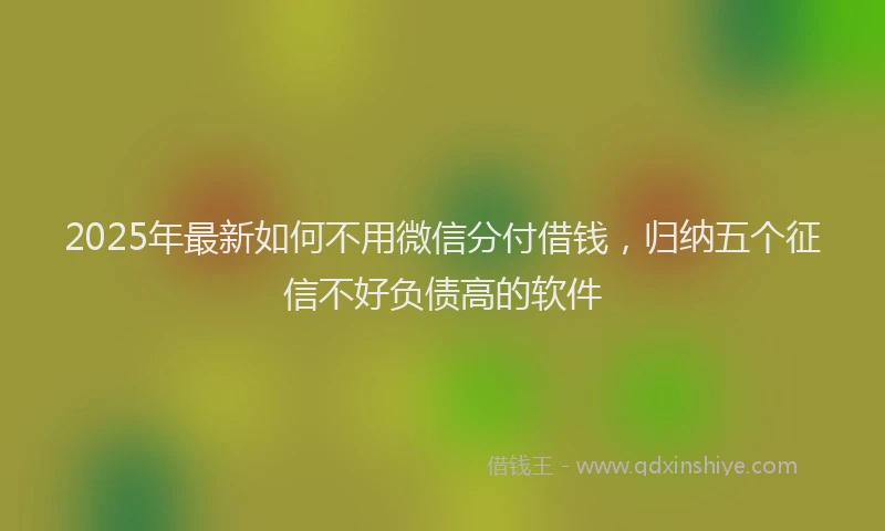 2025年最新如何不用微信分付借钱，归纳五个征信不好负债高的软件