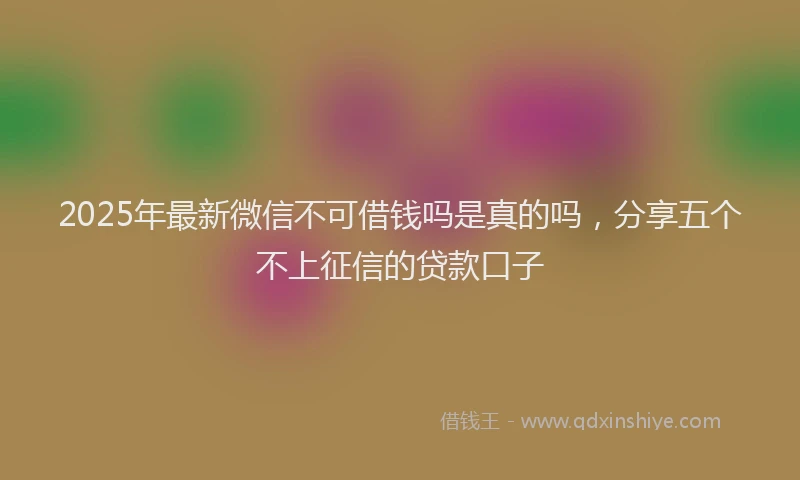 2025年最新微信不可借钱吗是真的吗，分享五个不上征信的贷款口子