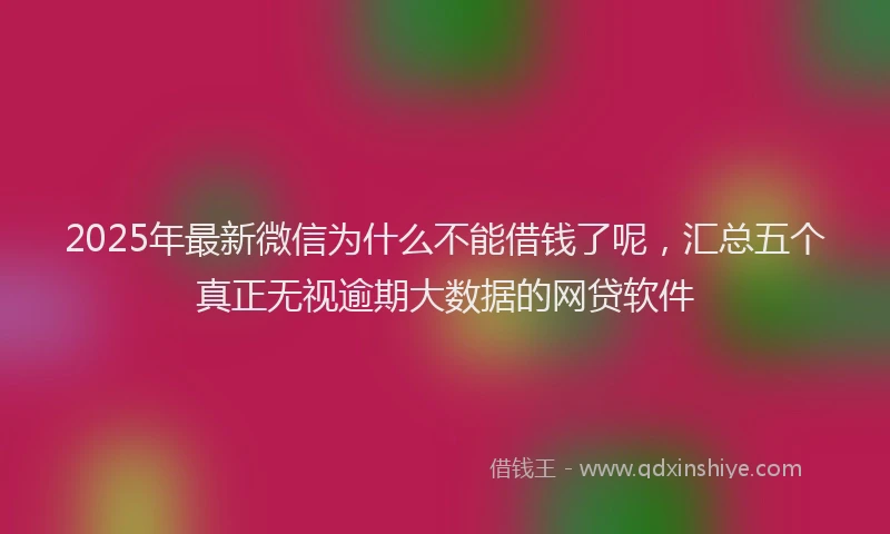 2025年最新微信为什么不能借钱了呢，汇总五个真正无视逾期大数据的网贷软件