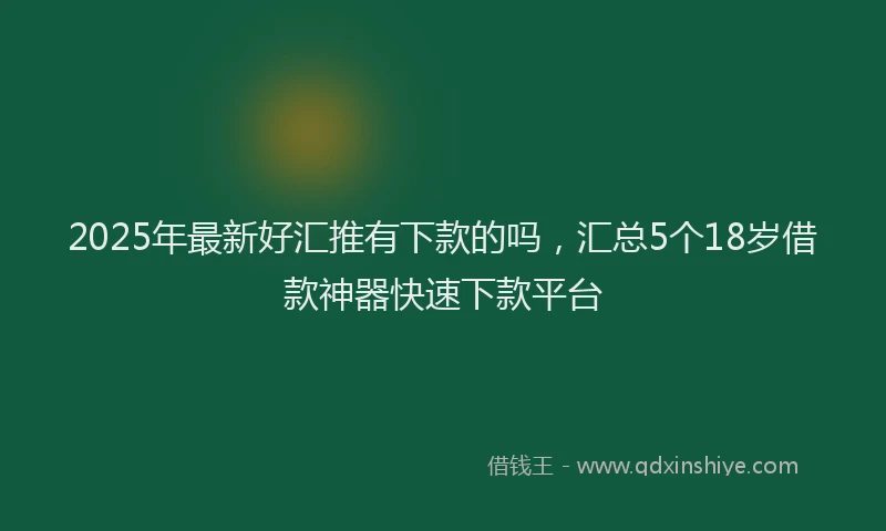 2025年最新好汇推有下款的吗，汇总5个18岁借款神器快速下款平台