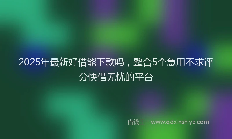 2025年最新好借能下款吗，整合5个急用不求评分快借无忧的平台