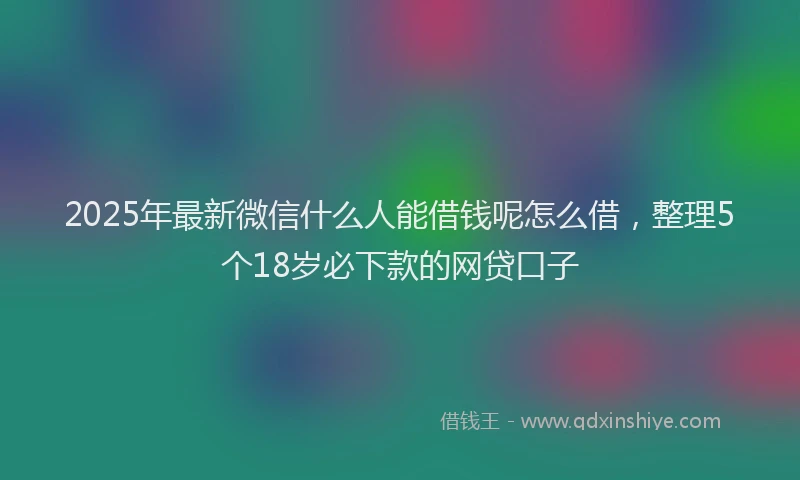 2025年最新微信什么人能借钱呢怎么借，整理5个18岁必下款的网贷口子