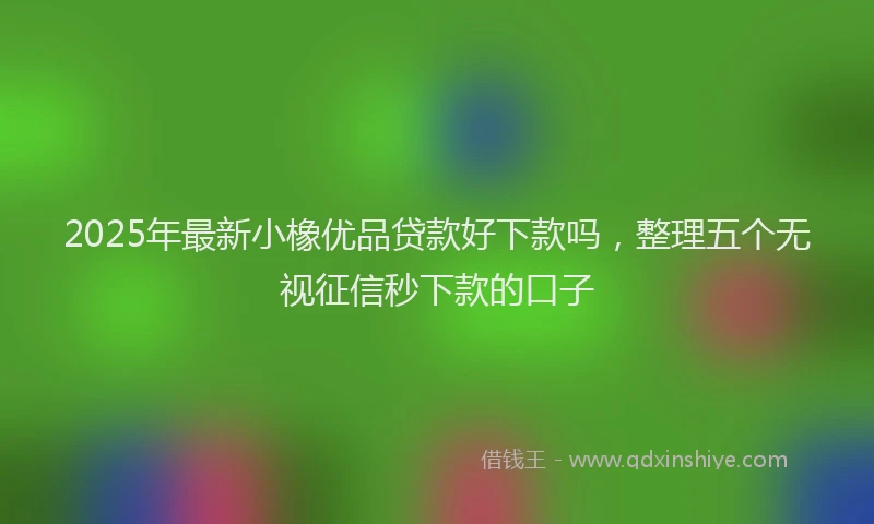2025年最新小橡优品贷款好下款吗，整理五个无视征信秒下款的口子