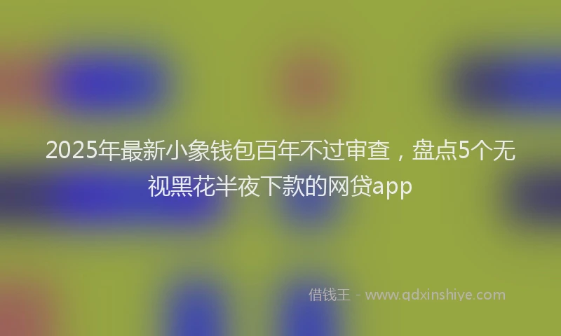 2025年最新小象钱包百年不过审查，盘点5个无视黑花半夜下款的网贷app