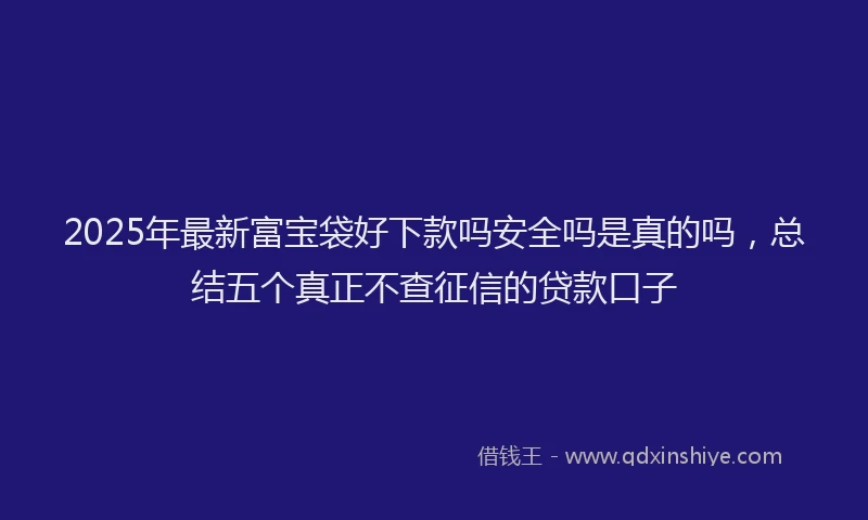 2025年最新富宝袋好下款吗安全吗是真的吗，总结五个真正不查征信的贷款口子