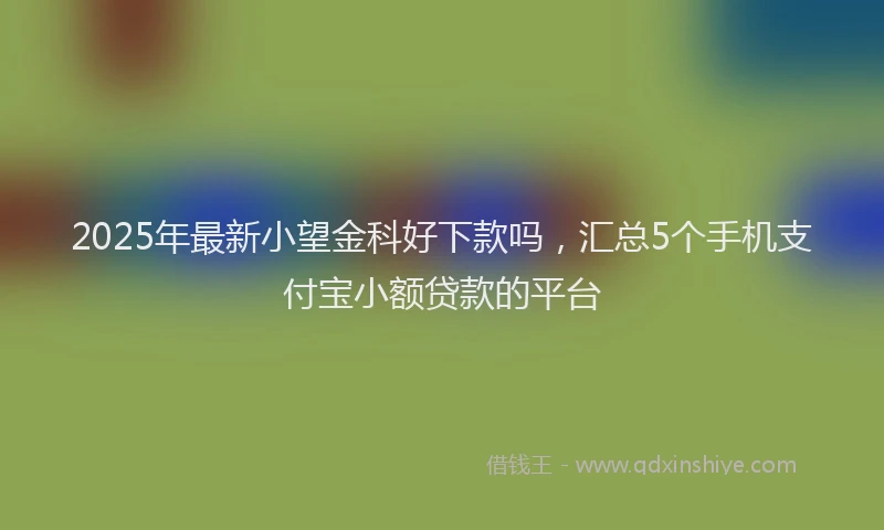 2025年最新小望金科好下款吗，汇总5个手机支付宝小额贷款的平台