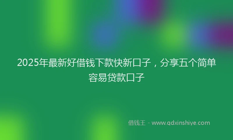 2025年最新好借钱下款快新口子，分享五个简单容易贷款口子