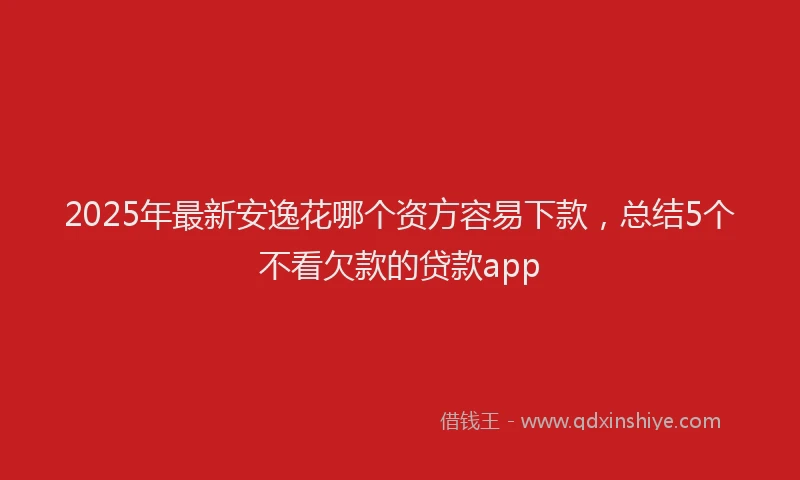 2025年最新安逸花哪个资方容易下款，总结5个不看欠款的贷款app