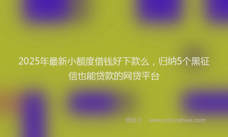 2025年最新小额度借钱好下款么，归纳5个黑征信也能贷款的网贷平台