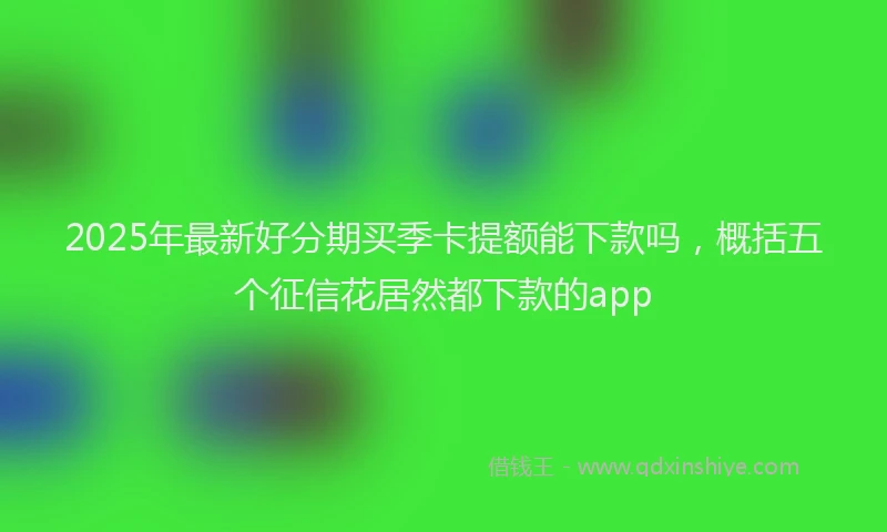 2025年最新好分期买季卡提额能下款吗，概括五个征信花居然都下款的app
