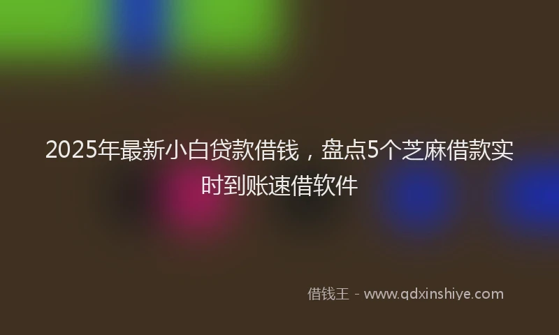 2025年最新小白贷款借钱，盘点5个芝麻借款实时到账速借软件