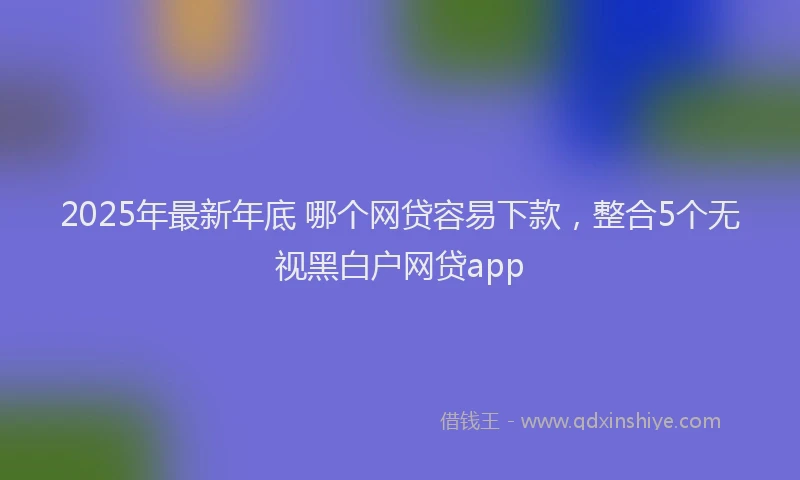 2025年最新年底 哪个网贷容易下款，整合5个无视黑白户网贷app