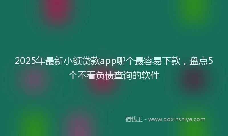 2025年最新小额贷款app哪个最容易下款，盘点5个不看负债查询的软件