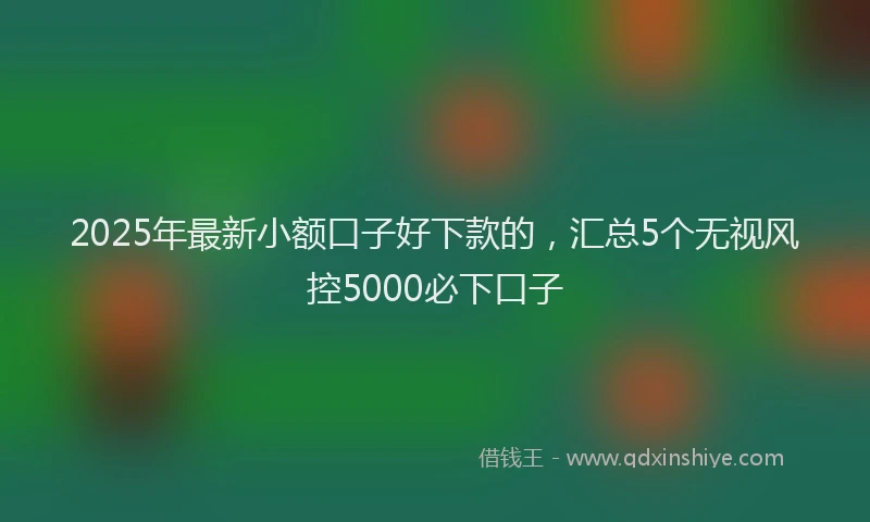 2025年最新小额口子好下款的，汇总5个无视风控5000必下口子