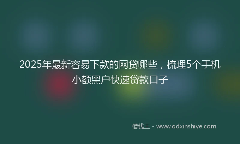 2025年最新容易下款的网贷哪些，梳理5个手机小额黑户快速贷款口子