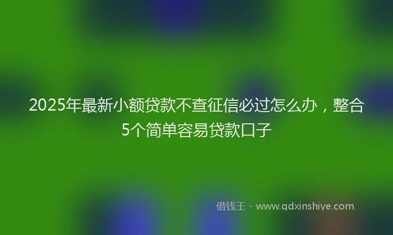 2025年最新小额贷款不查征信必过怎么办，整合5个简单容易贷款口子