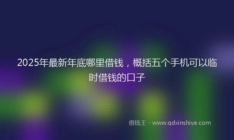 2025年最新年底哪里借钱，概括五个手机可以临时借钱的口子