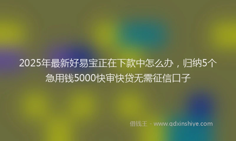 2025年最新好易宝正在下款中怎么办，归纳5个急用钱5000快审快贷无需征信口子