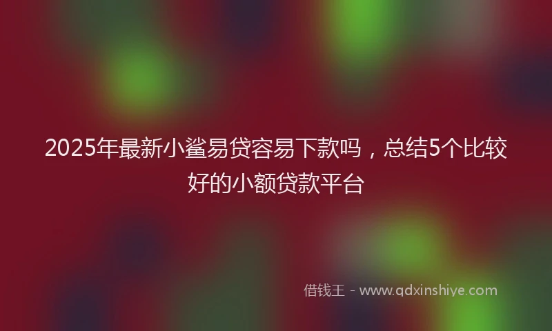 2025年最新小鲨易贷容易下款吗，总结5个比较好的小额贷款平台