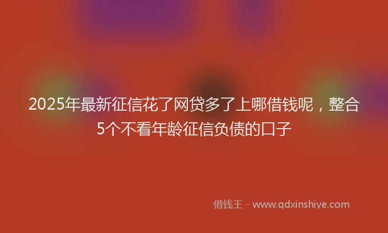 2025年最新征信花了网贷多了上哪借钱呢，整合5个不看年龄征信负债的口子