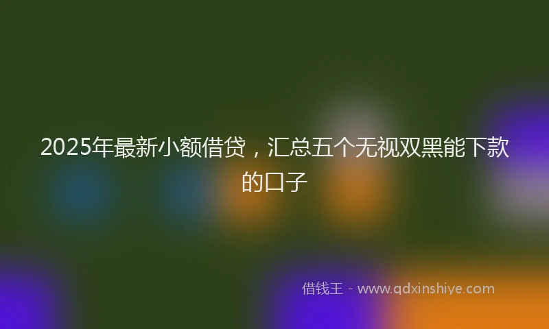 2025年最新小额借贷，汇总五个无视双黑能下款的口子