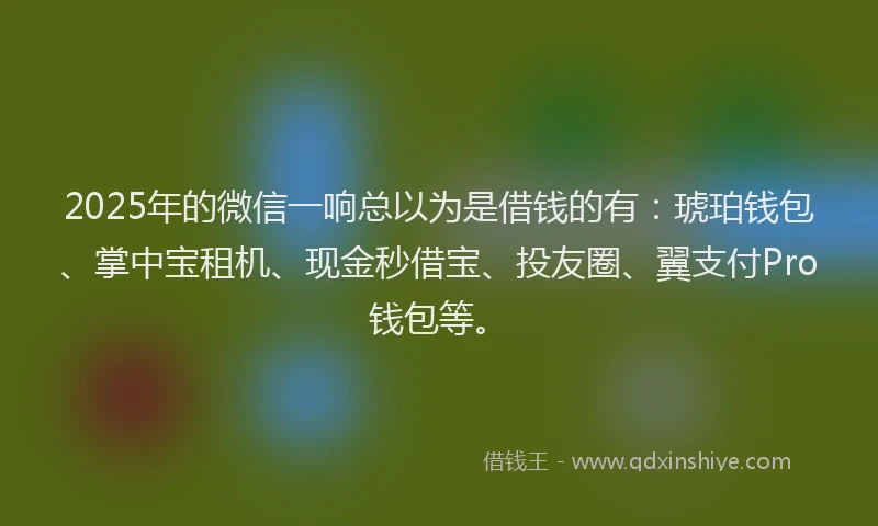 2025年的微信一响总以为是借钱的有：琥珀钱包、掌中宝租机、现金秒借宝、投友圈、翼支付Pro钱包等。