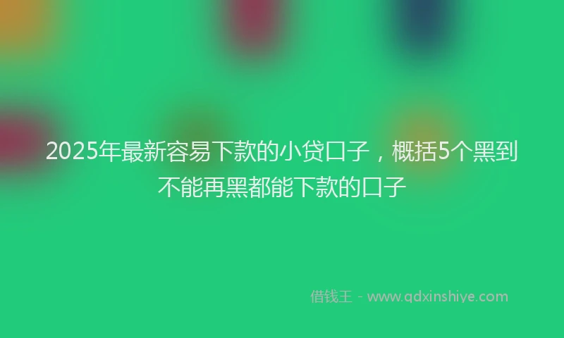 2025年最新容易下款的小贷口子，概括5个黑到不能再黑都能下款的口子