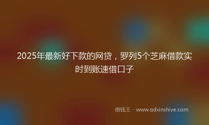 2025年最新好下款的网贷，罗列5个芝麻借款实时到账速借口子