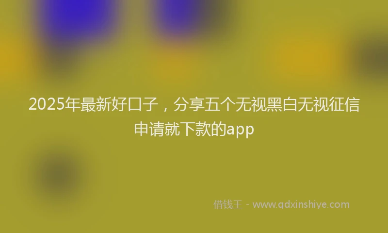 2025年最新好口子，分享五个无视黑白无视征信申请就下款的app