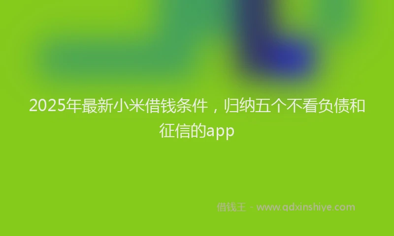 2025年最新小米借钱条件，归纳五个不看负债和征信的app