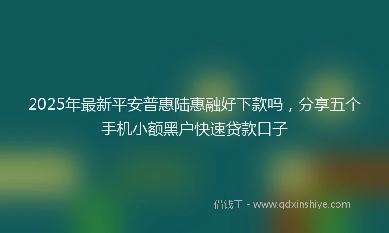 2025年最新平安普惠陆惠融好下款吗，分享五个手机小额黑户快速贷款口子