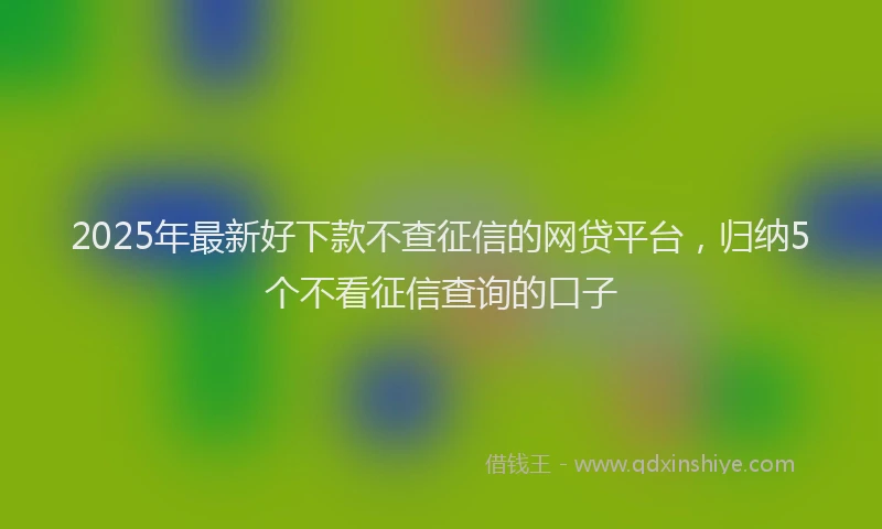 2025年最新好下款不查征信的网贷平台，归纳5个不看征信查询的口子