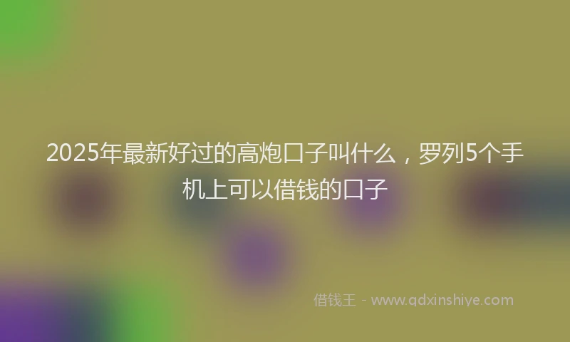 2025年最新好过的高炮口子叫什么，罗列5个手机上可以借钱的口子