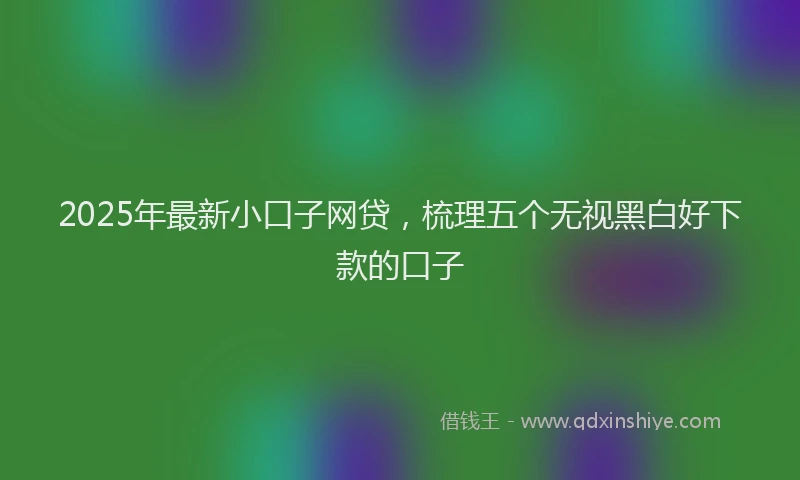 2025年最新小口子网贷，梳理五个无视黑白好下款的口子