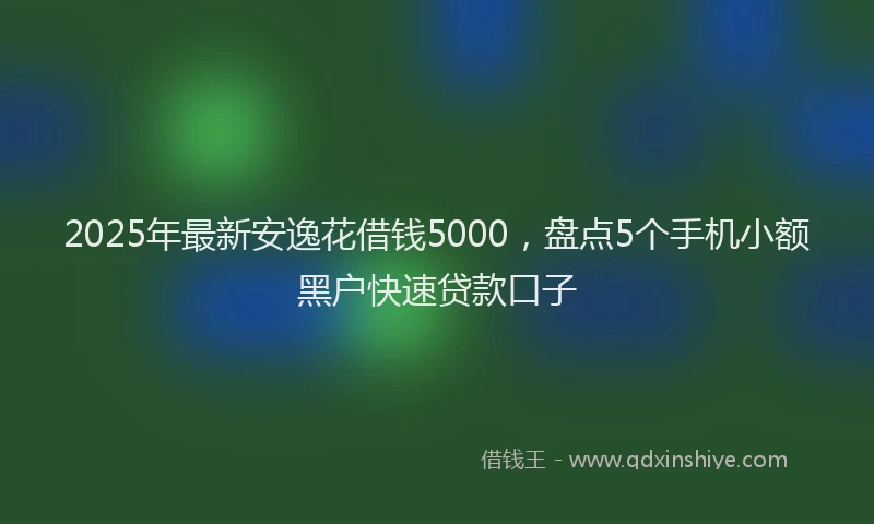 2025年最新安逸花借钱5000，盘点5个手机小额黑户快速贷款口子