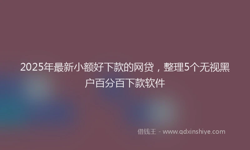 2025年最新小额好下款的网贷，整理5个无视黑户百分百下款软件