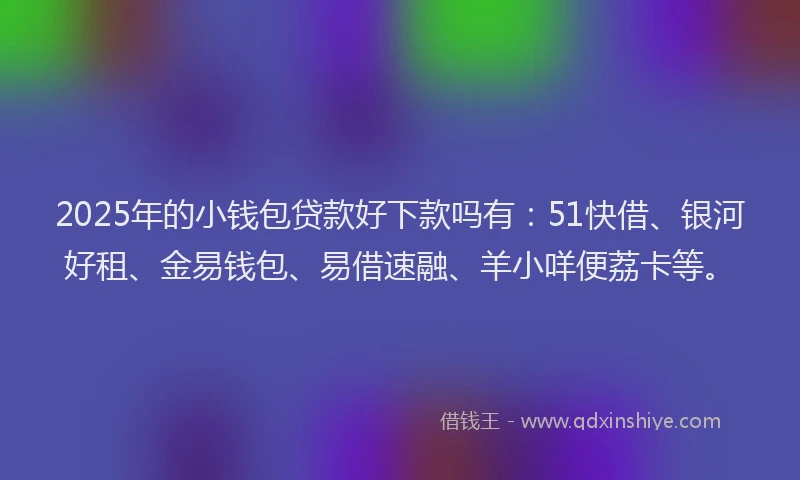 2025年的小钱包贷款好下款吗有：51快借、银河好租、金易钱包、易借速融、羊小咩便荔卡等。