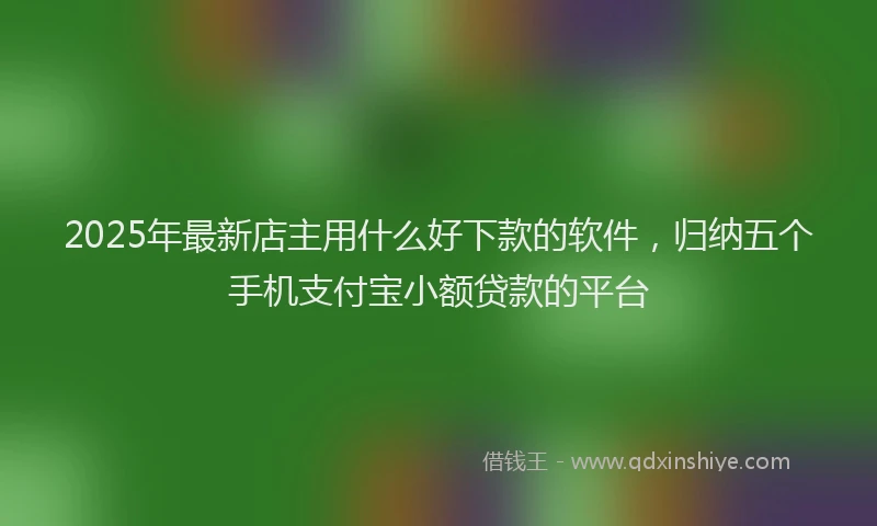 2025年最新店主用什么好下款的软件，归纳五个手机支付宝小额贷款的平台