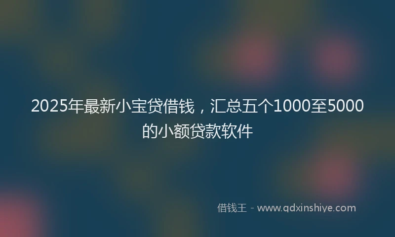 2025年最新小宝贷借钱，汇总五个1000至5000的小额贷款软件