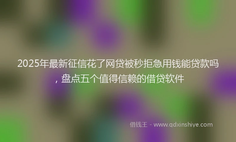 2025年最新征信花了网贷被秒拒急用钱能贷款吗，盘点五个值得信赖的借贷软件