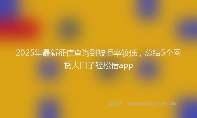 2025年最新征信查询到被拒率较低，总结5个网贷大口子轻松借app